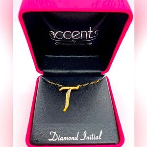 Women Gold necklace with the Letter T initial